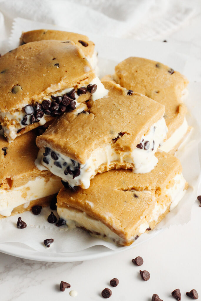 Protein Cookie Dough Ice Cream Sandwiches (grain-free/vegan) by Kat Condon - FoodSocial
