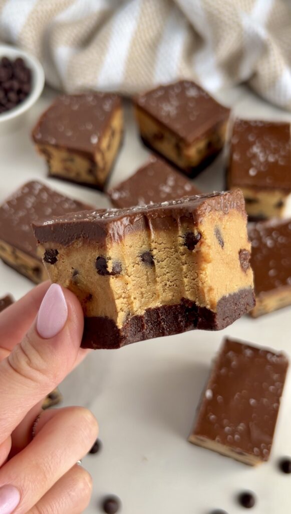 Peanut Butter Cookie Dough Brownie Bars by colleenshealthylife - FoodSocial