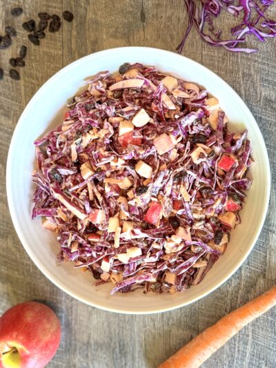 Purple Cabbage Coleslaw with Apples & Cinnamon