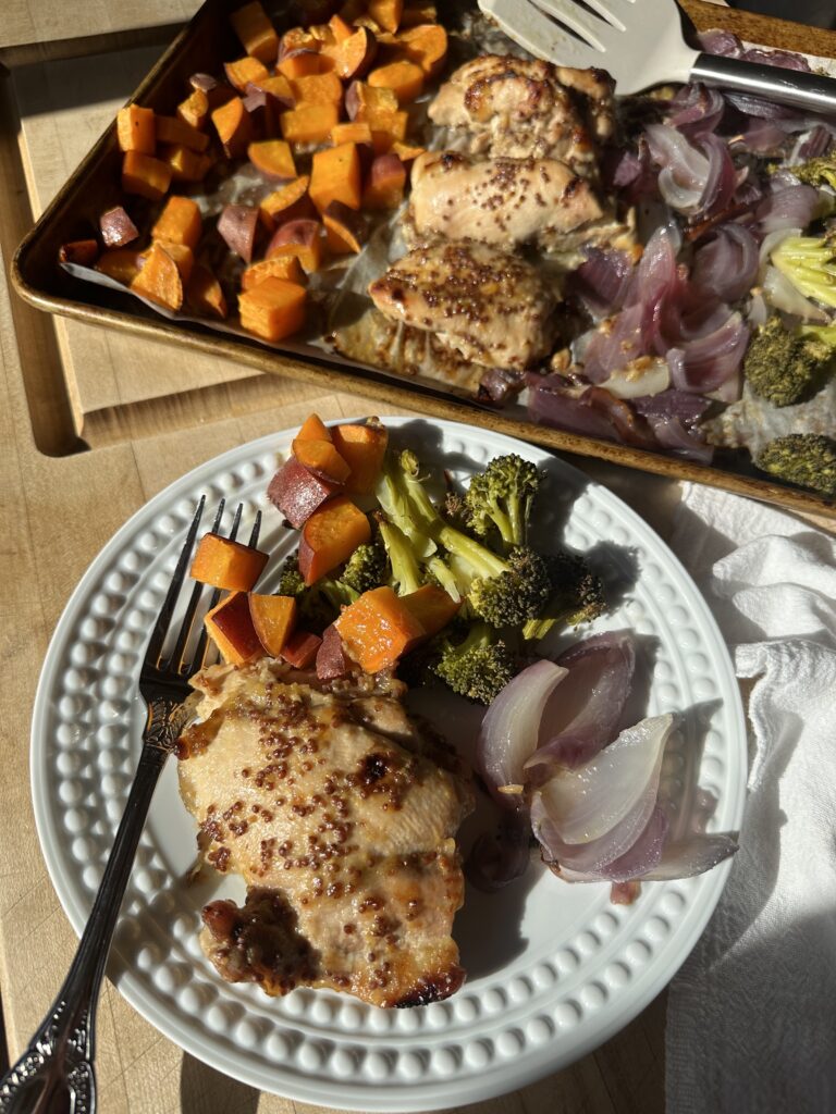 Sheet Pan Honey Mustard Chicken & Veggies by Goodness With G - FoodSocial