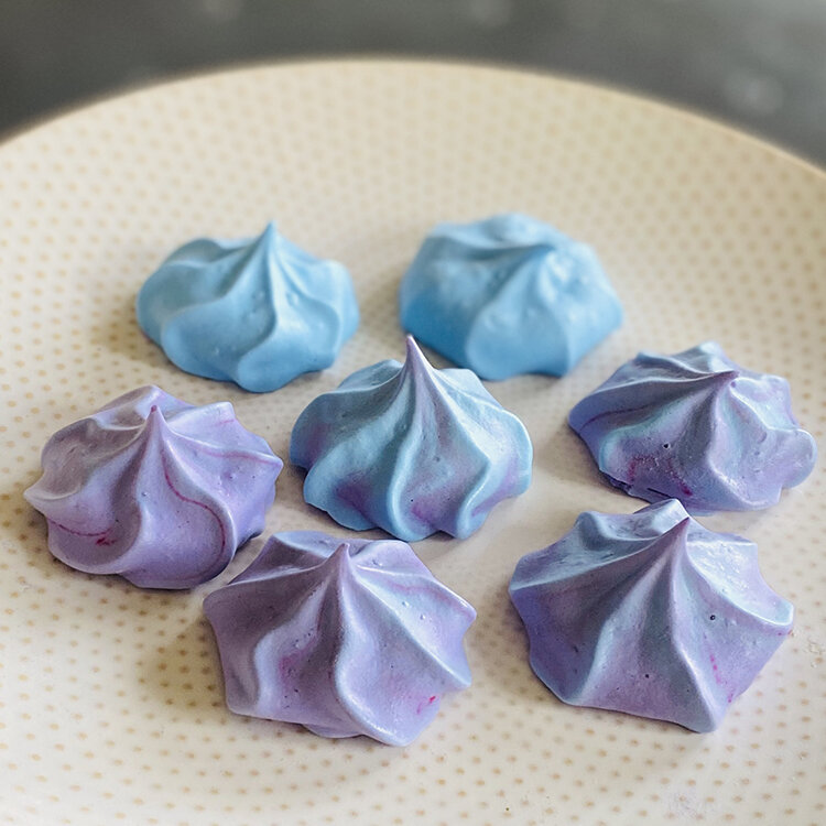 Two-Tone Aquafaba Vegan Meringue Swirls by Color Kitchen Foods - FoodSocial