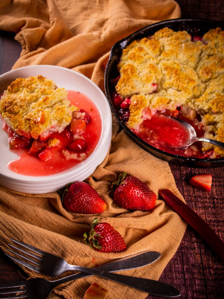 Strawberry Rhubarb Cobbler by scarlatifamilykitchen - FoodSocial