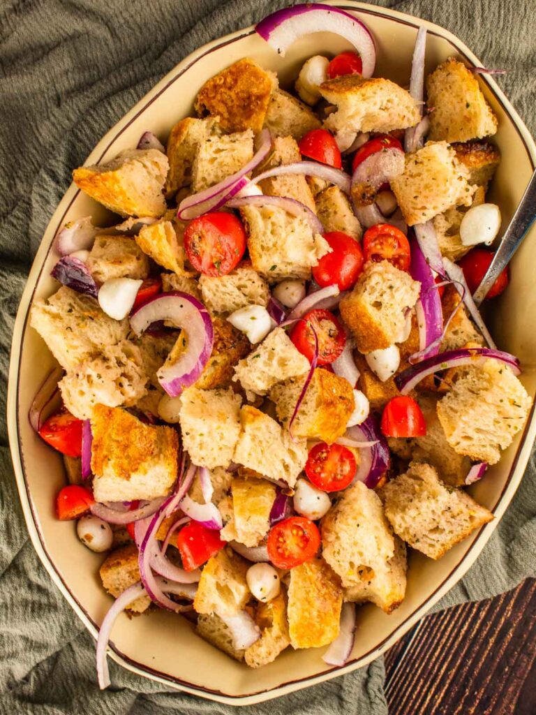 Summer Panzanella {Italian Bread Salad} by scarlatifamilykitchen - FoodSocial
