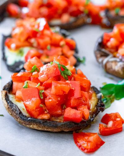 Grilled Portobello Mushrooms with Bruschetta