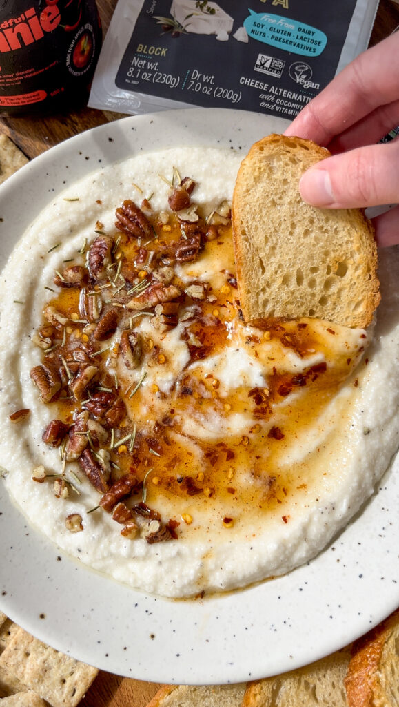 Vegan Hot Honey Whipped Feta Dip by Chloe's Creative Kitchen - FoodSocial