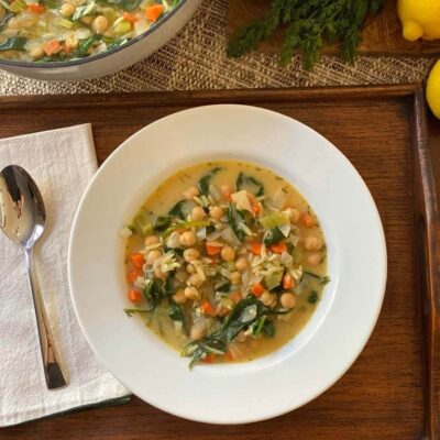 Lemony Chickpea Orzo Soup