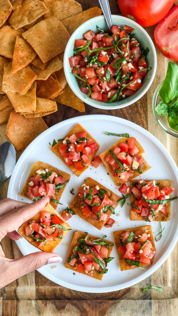 “Pita Chips” Bruschetta by Priyanka Nadkarni - FoodSocial