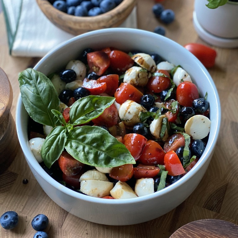 Red, White & Blueberry Caprese Salad by Reed Dunn - FoodSocial