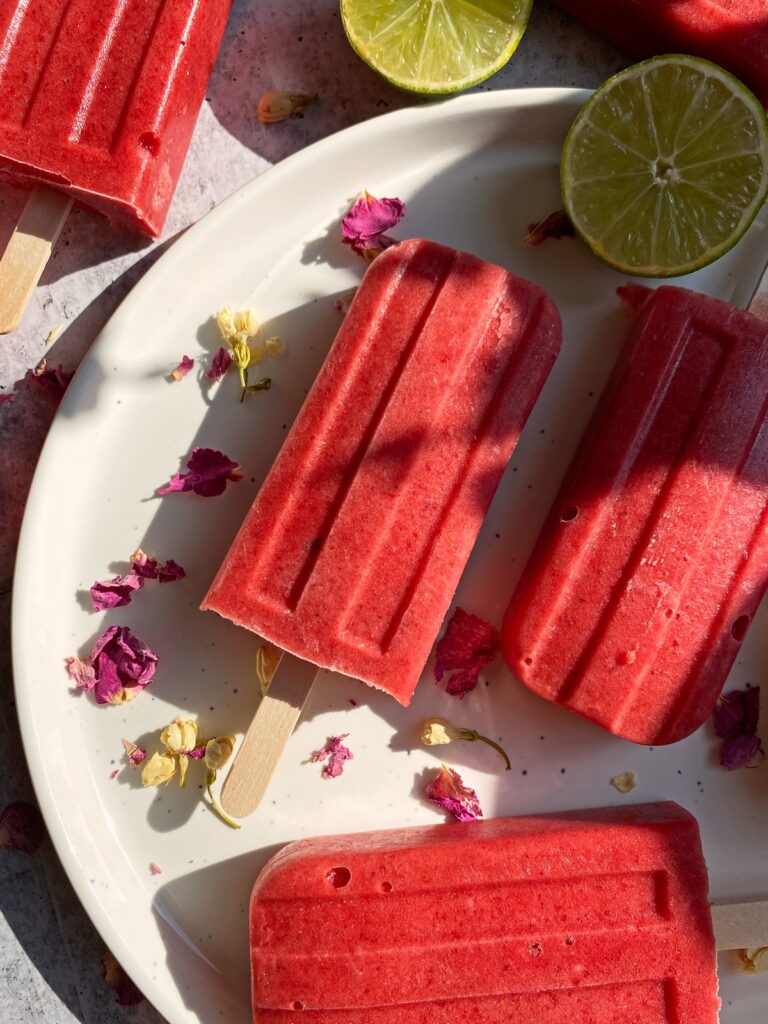 Healthy Strawberry Popsicles by bakeitpaleo - FoodSocial