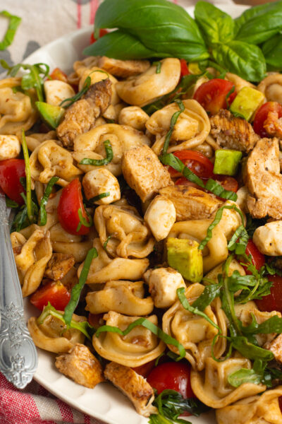 Grilled Chicken Tortellini Caprese Salad