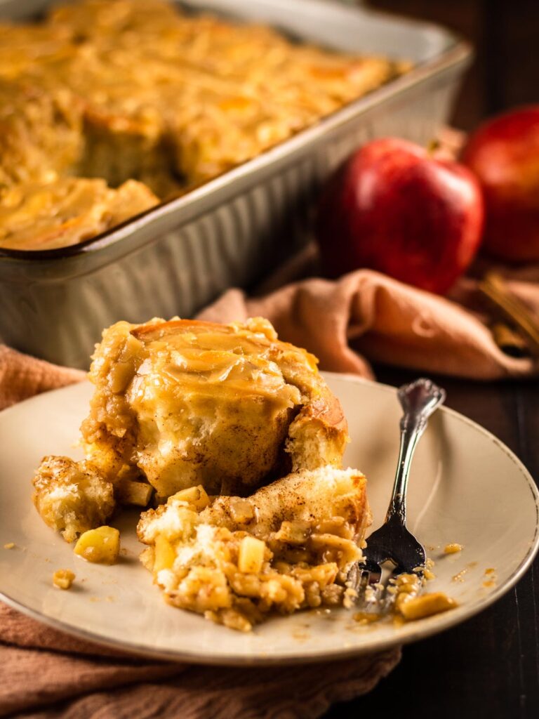 Apple Cinnamon Roll Recipe with Caramel Frosting by scarlatifamilykitchen - FoodSocial
