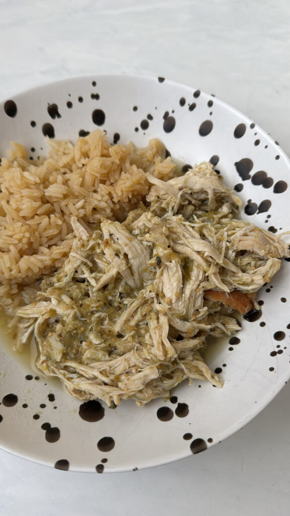 Salsa Verde Shredded Chicken Bowls by Lara Salamone - FoodSocial