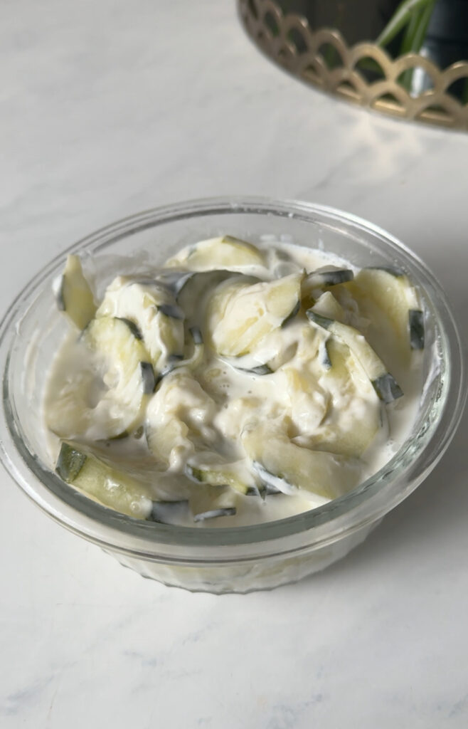 Lynne’s Famous Creamy Cucumber Salad by Lara Salamone - FoodSocial
