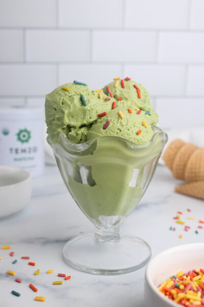 No Churn Dairy Free Matcha Ice Cream