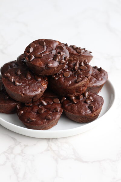 Mini Chocolate Protein Muffins (flourless/egg-free)