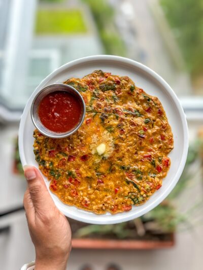 High Protein GF Vegan Chickpea Flour Pancakes