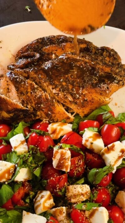 Balsamic Chicken Marinade with Caprese Salad