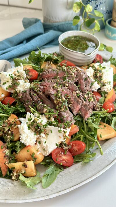 Steak and Summer Peach Salad