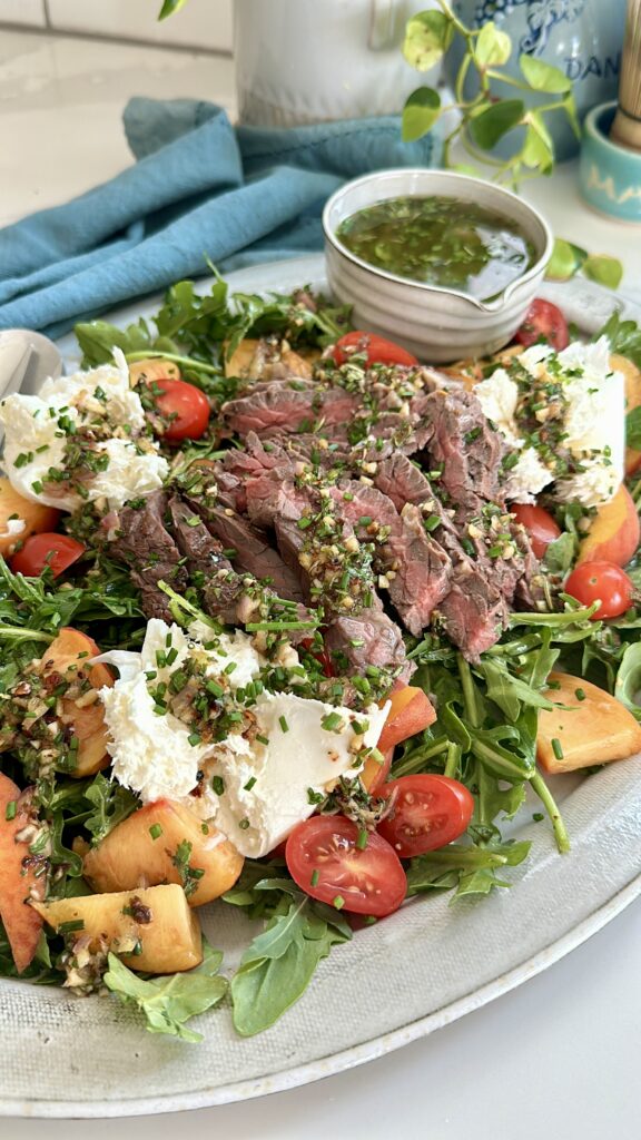 Steak and Summer Peach Salad by Back Porch Paleo - FoodSocial