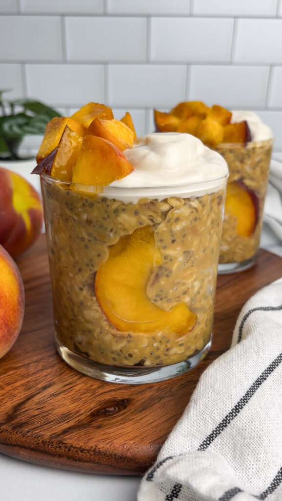 Peaches & Cream Overnight Oats by Chloe's Creative Kitchen - FoodSocial