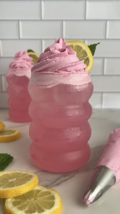 Low Sugar Whipped Pink Lemonade!