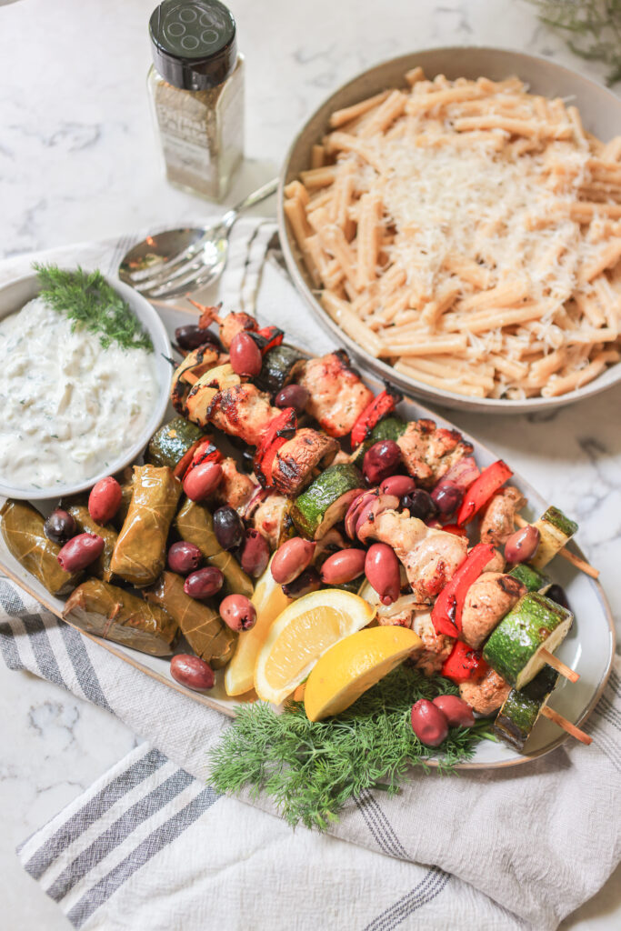 Grilled Greek Chicken Skewers with Tzatziki by Primal Palate - FoodSocial