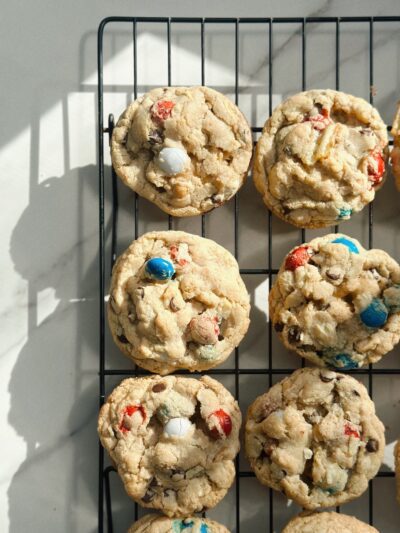 Gluten Free Loaded Red, White & Blue Cookies