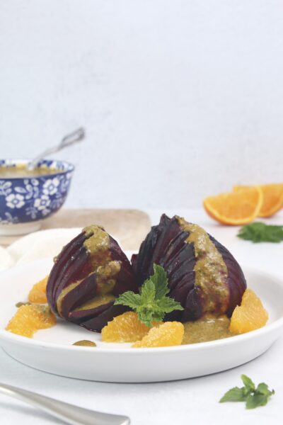 Beets with Cilantro-Mint Sauce