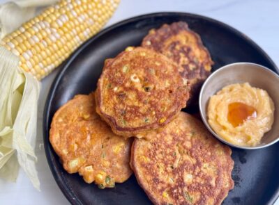 Corn Cakes with Hot Honey Butter