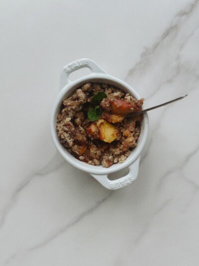 Individual Gluten Free Peach Crumble