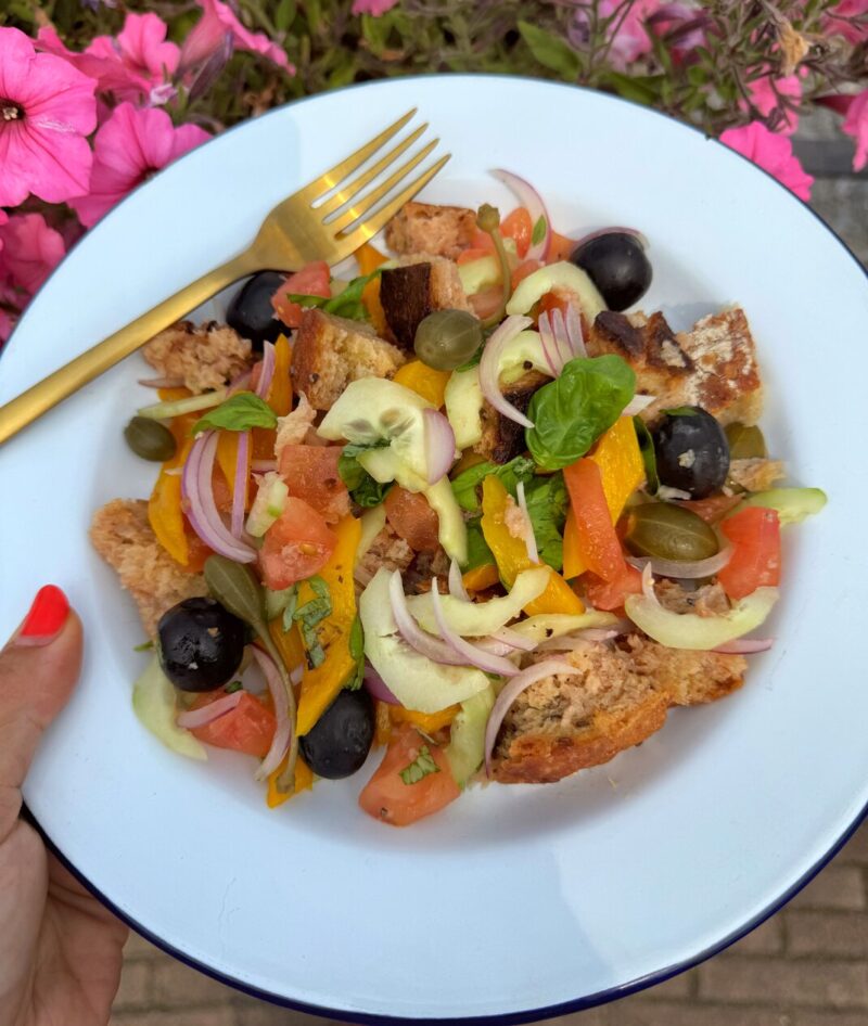 Panzanella salad – Tuscan bread & tomato salad by theyogaplantkitchen - FoodSocial