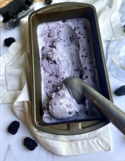 No Churn Blackberry Chip Ice Cream