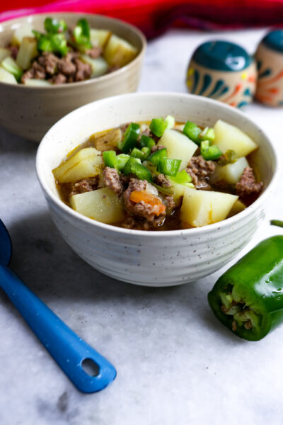 Mexican Ground Beef Stew with Jalapeño