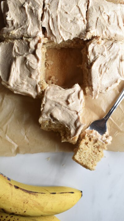 Banana Peanut Butter Snack Cake