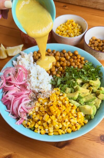 summer grilled corn salad with maple dijon dressing