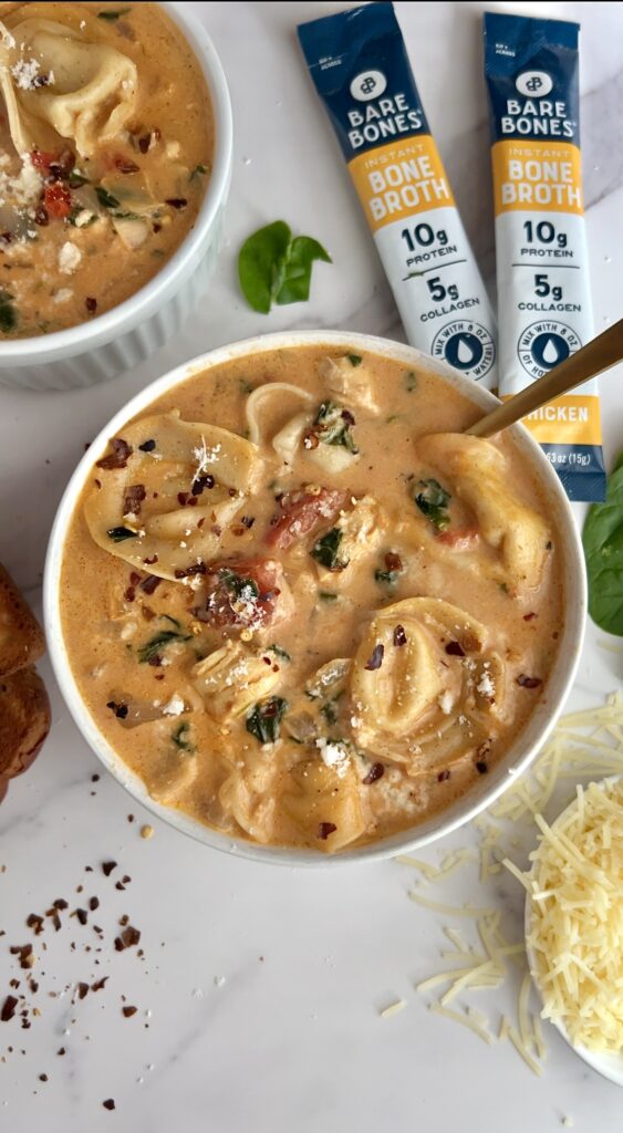 Fire Roasted Chicken Tortellini Soup by colleenshealthylife - FoodSocial