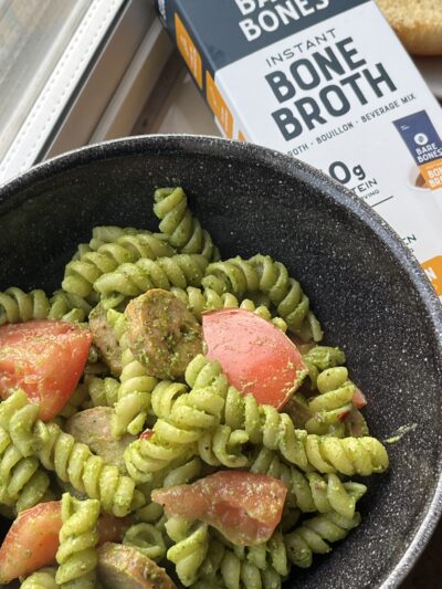 Dairy-Free Chicken Sausage Pesto Pasta