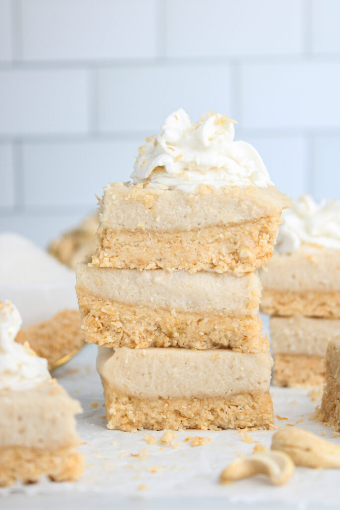 Vegan Coconut Cheesecake Bars by Chloe's Creative Kitchen - FoodSocial