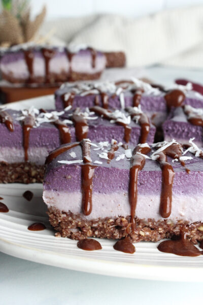 Vegan Acai Chocolate Cheesecake Bars