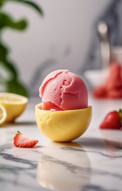 Strawberry Lemon Sorbet