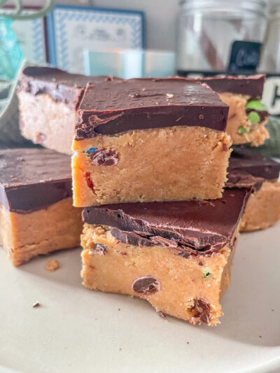 M&M Peanut Butter Cookie Dough Bars