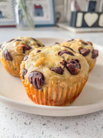 Chocolate Chip Zucchini Banana Muffins