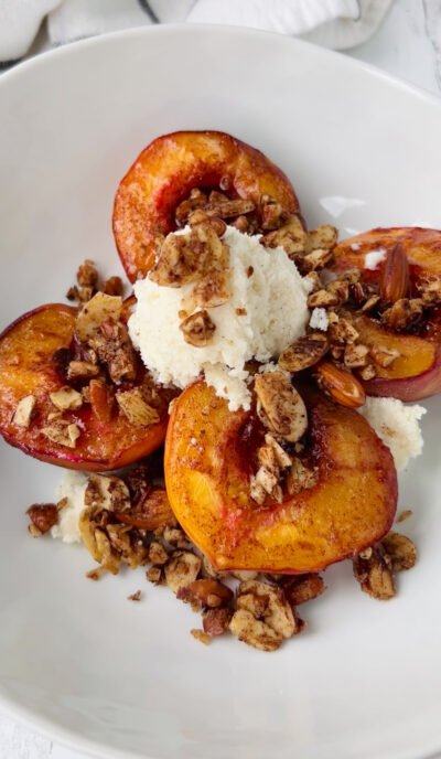 Air Fryer Peach Crisp