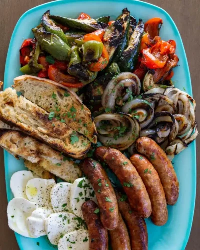 Grilled Italian Sausage and Vegetables Platter