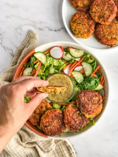 High Protein Zucchini & Red Lentil Fritters