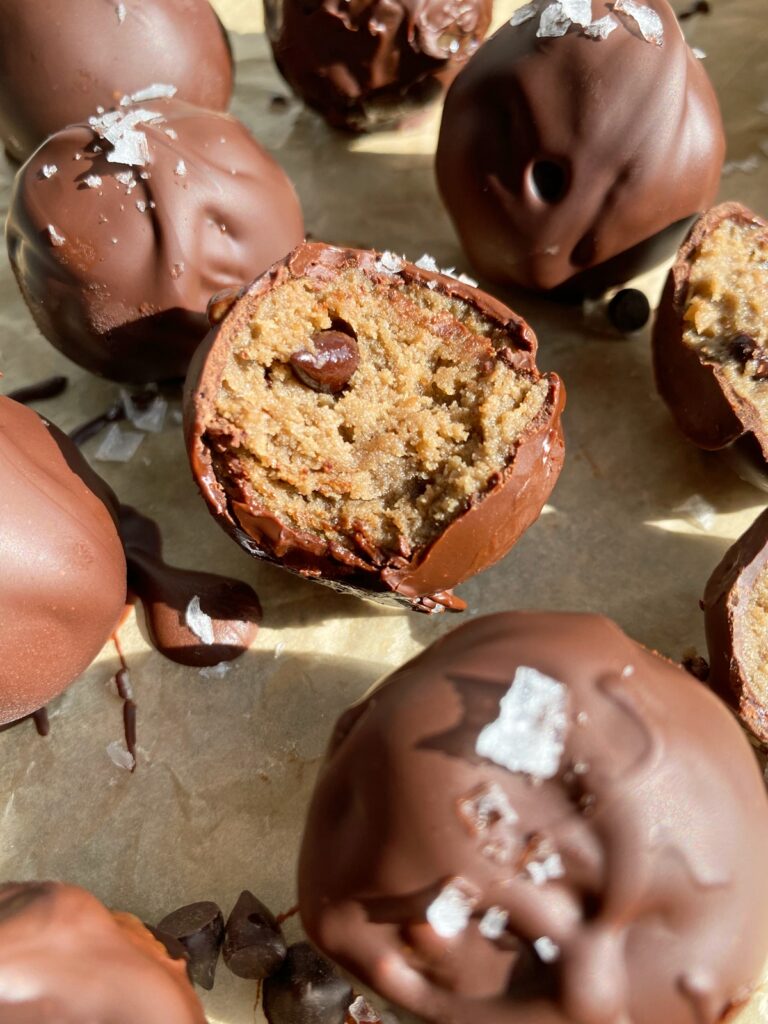 Healthy Cookie Dough Protein Balls by bakeitpaleo - FoodSocial