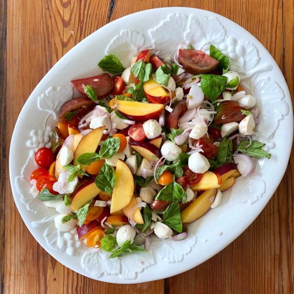 Summer Peach Basil Salad by FeedYourSister - FoodSocial