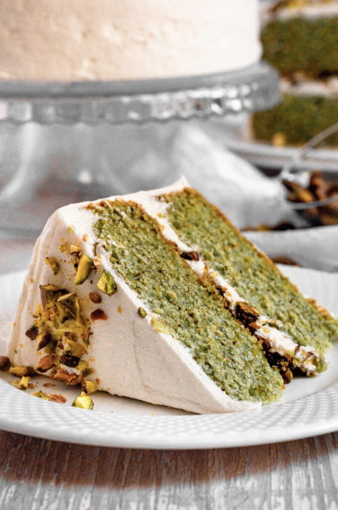Gluten-Free Pistachio Cake (Dairy-Free) by Caked By Katie - FoodSocial