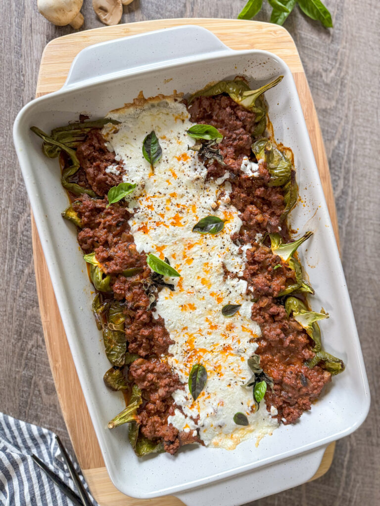 Arrabbiata Stuffed Pepper Casserole by Penny's Primal - FoodSocial