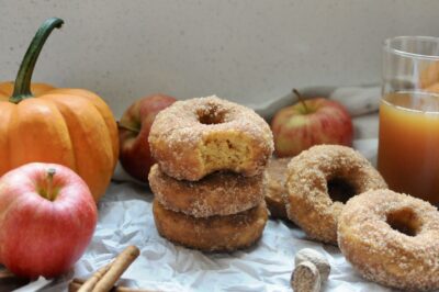 Baked Apple Cider-Pumpkin Spice Donuts (Vegan)